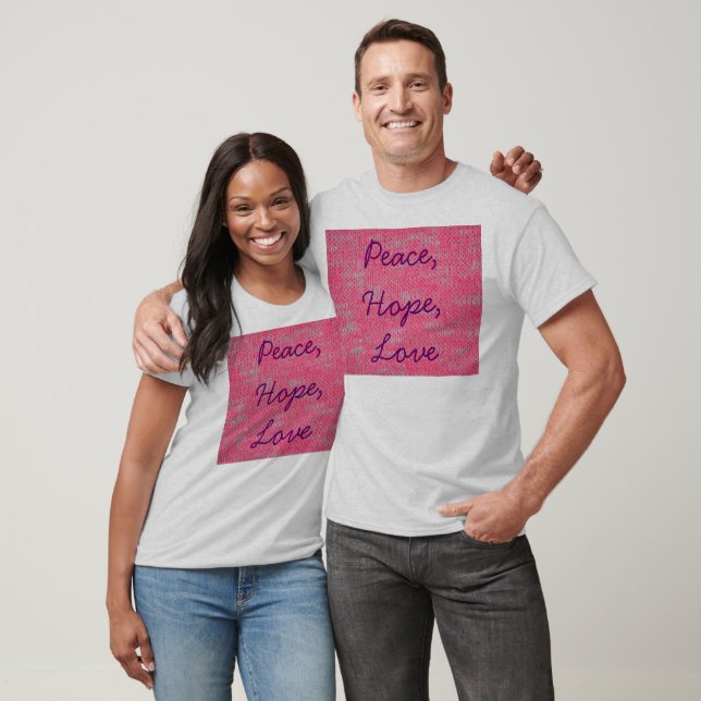 Pink Burn Out Pattern Liebe Frieden Kunst T-Shirt (Unisex)