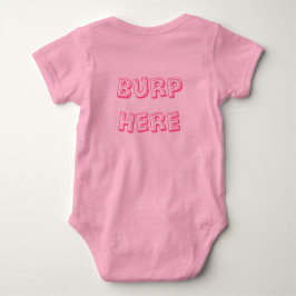 Pink "Burp Here" Baby Strampler