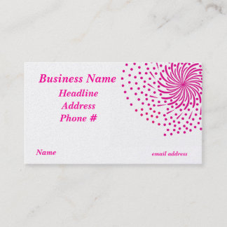 Pink Burst Business Card Visitenkarte