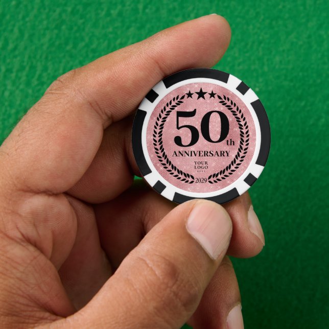 Pink Business 50. Jubiläum Pokerchips (Hand)