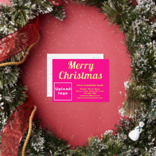 Pink Business Brand on Christmas Folien Feiertagspostkarte