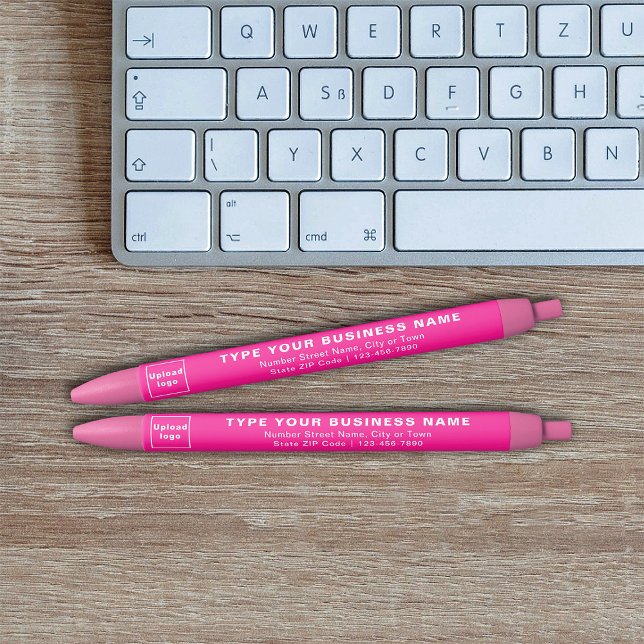 Pink Business Brand on Ink Pen Kugelschreiber (Ink pen with pink barrel and your business brand)