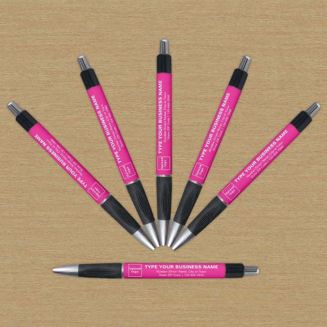 Pink Business Brand on Pen Kugelschreiber (Pen with pink barrel and your business brand)