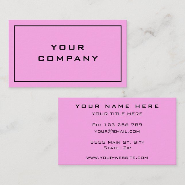 Pink Business Card Ihr eigenes Design - Farben aus Visitenkarte (Vorne/Hinten)