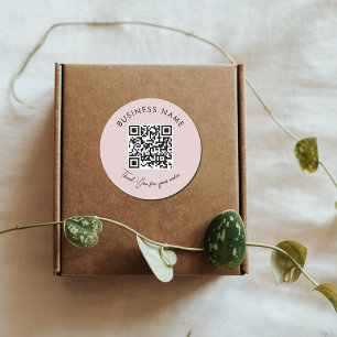 Pink Business Danke, dass Sie Produkt QR Code verp Runder Aufkleber