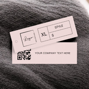 Pink Business Logo Preis-Label QR-Code Hang-Tag