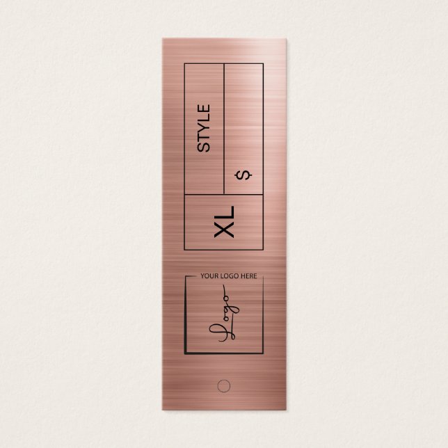 Pink Business Logo Price Label Haken Tag (Vorderseite)