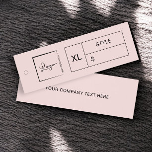 Pink Business Logo Price Label Haken Tag
