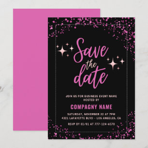 Pink Business Party laden Save the Date Glam ein Einladung