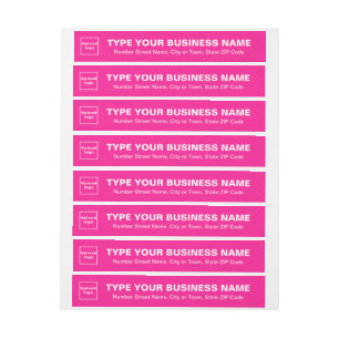 Pink Business Wrap rund um das Adressetikett Rundum-Adressaufkleber