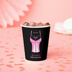Pink Bustier Girls Night Out Bacheloretto Pappbecher