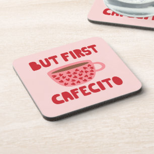 Pink But First Cafecito Untersetzer