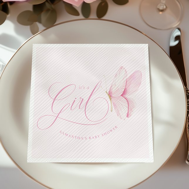 Pink Butterfells Girl Baby Duschpapier Napkins Serviette (Von Creator hochgeladen)