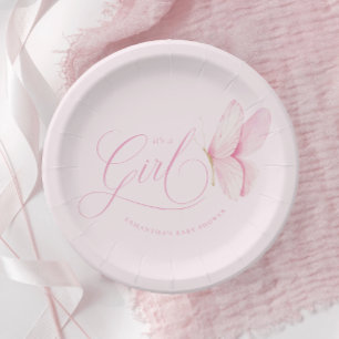 Pink Butterfells Girl Baby Showpaper Teller