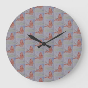 Pink Butterflies Clock Große Wanduhr