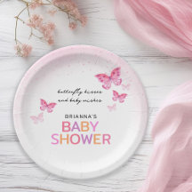Pink Butterflies Girly Baby Dusche