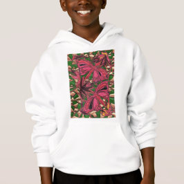 Pink butterflies, on a gold background hoodie