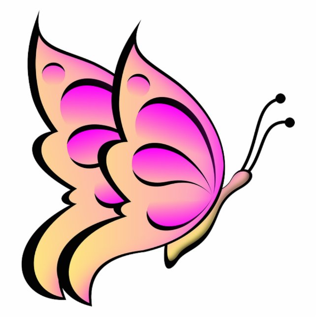 Pink Butterfly Animal Pattern Peace Liebe Juanita Fotoskulptur Schlüsselanhänger (Vorne)