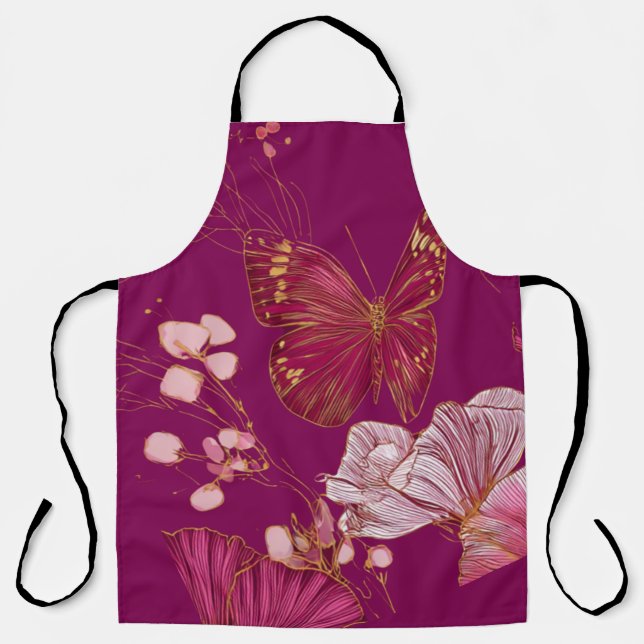 Pink Butterfly Apron Schürze (Vorderseite)