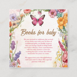 Pink Butterfly Baby Dusche Blumengarten Begleitkarte