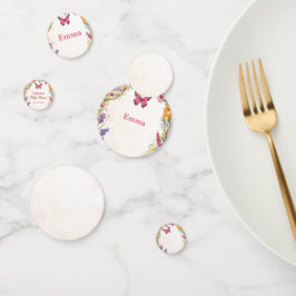 Pink Butterfly Baby Dusche Blumengarten Konfetti