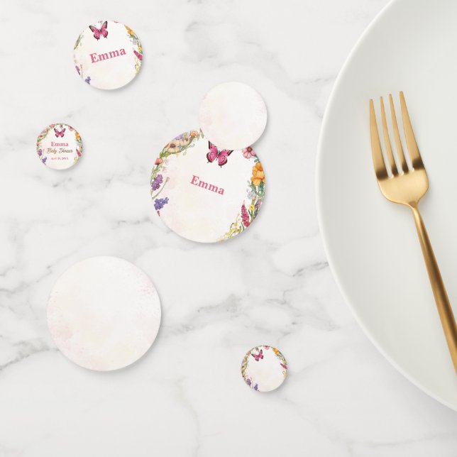 Pink Butterfly Baby Dusche Blumengarten Konfetti (Gruppe)