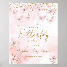 Pink Butterfly Baby Dusche Empfang