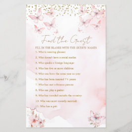 Pink Butterfly Baby Duschmädchen finden Gast