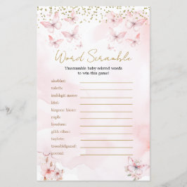 Pink Butterfly Baby Showroom Girl Word Scramble Ga