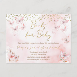 Pink Butterfly Babydusche Bücher für Baby Postkarte