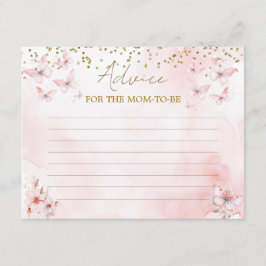 Pink Butterfly Babydusche Girl Advice für Mami Begleitkarte