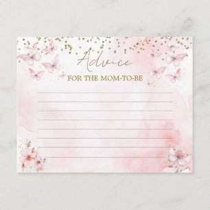 Pink Butterfly Babydusche Girl Advice für Mami Begleitkarte