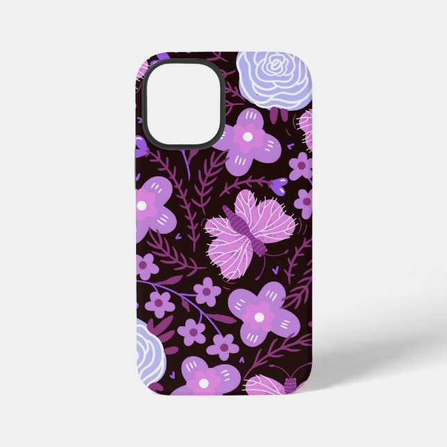 Pink Butterfly-Blume iPhone Hülle (Rückseite)