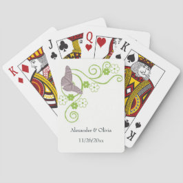 Pink Butterfly Blumenkarten für Hochzeitsspiele Spielkarten