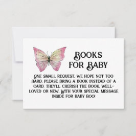 PINK Butterfly Books für Baby Watercolor Einladung