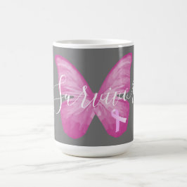 Pink Butterfly Brustkrebs Überleben Kaffeetasse