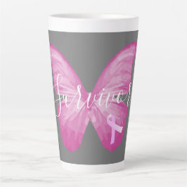 Pink Butterfly Brustkrebs Überleben Milchtasse