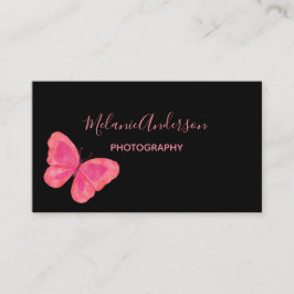 Pink Butterfly Business Card Visitenkarte