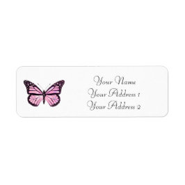 Pink Butterfly Custom Address Labels
