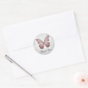 Pink Butterfly Danke Stickers