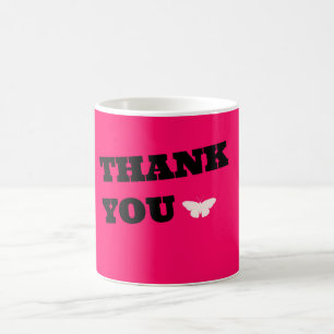 Pink Butterfly Danke Tasse