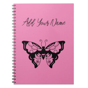 Pink Butterfly - Erstellen Sie Ihr eigenes Noteboo Notizblock