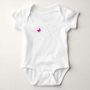 Pink Butterfly Flying Baby Bodysuit Baby Strampler