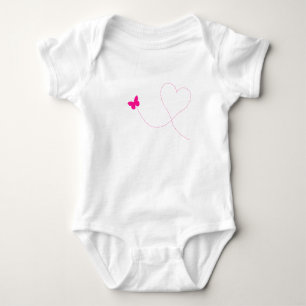 Pink Butterfly Flying Baby Bodysuit Strampler