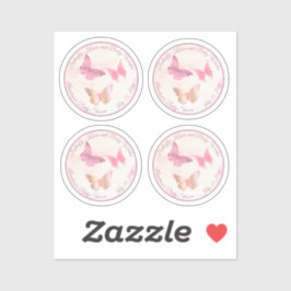 Pink Butterfly Kisses und Baby wünscht Babydusche Aufkleber