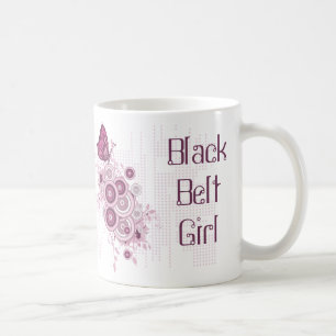 Pink Butterfly Martial Arts Black Belt Girl Kaffeetasse