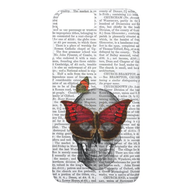 Pink Butterfly Mask Skull Case-Mate iPhone Hülle (Rückseite)
