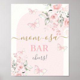 Pink Butterfly Mimosa Bar Poster