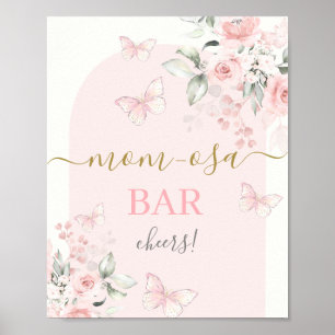 Pink Butterfly Mimosa Bar Poster