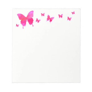 Pink Butterfly Notepad Notizblock